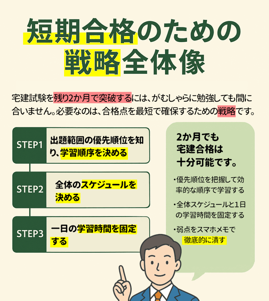短期合格のための戦略全体像
