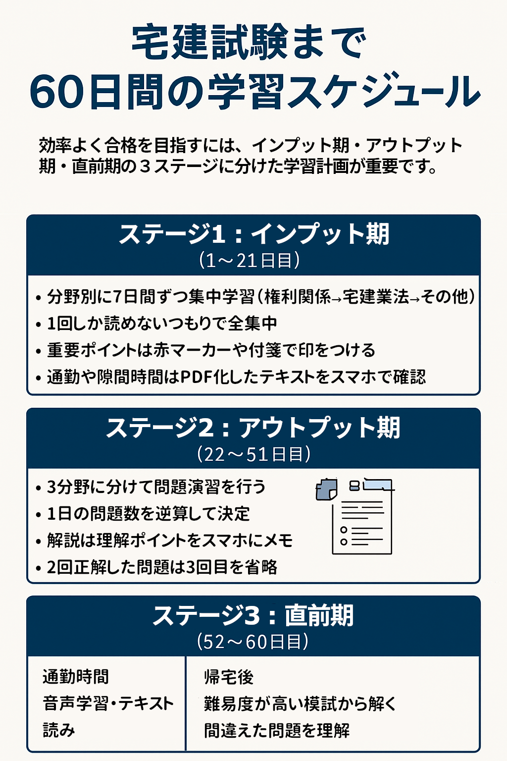 宅建試験まで60日間の学習スケジュール