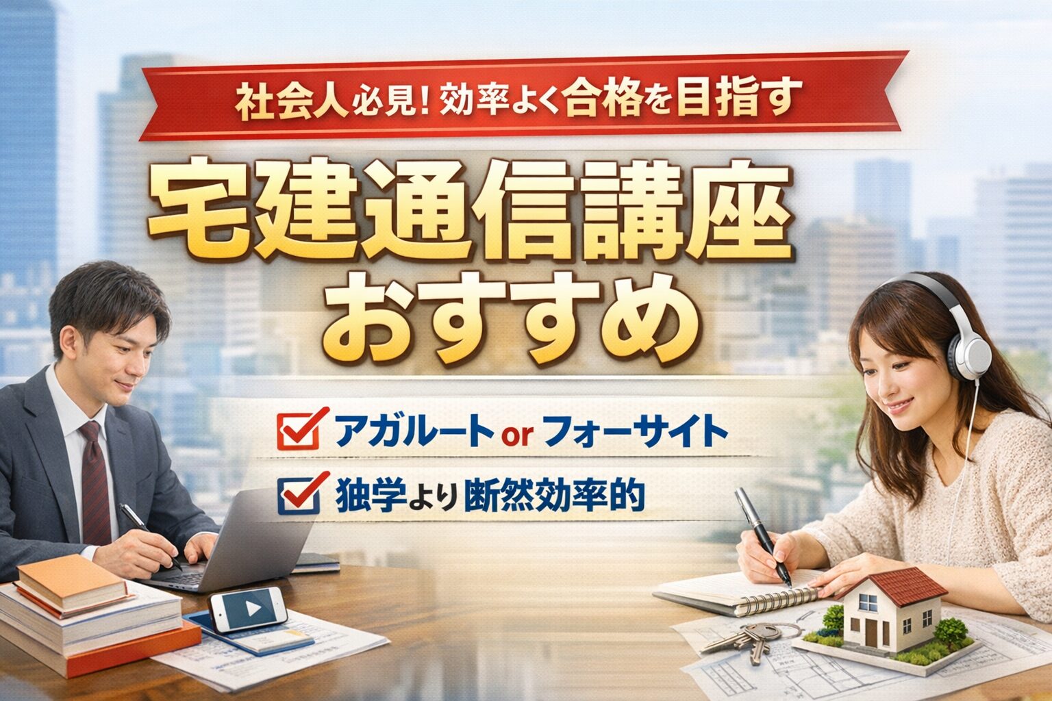 宅建通信講座おすすめはこれ｜社会人が失敗しない選び方